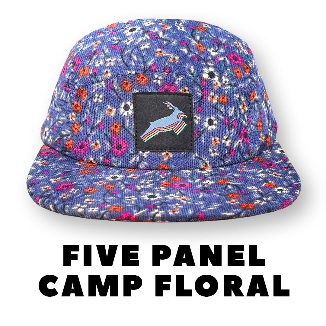 Floral Corduroy Five Panel Camp Hats