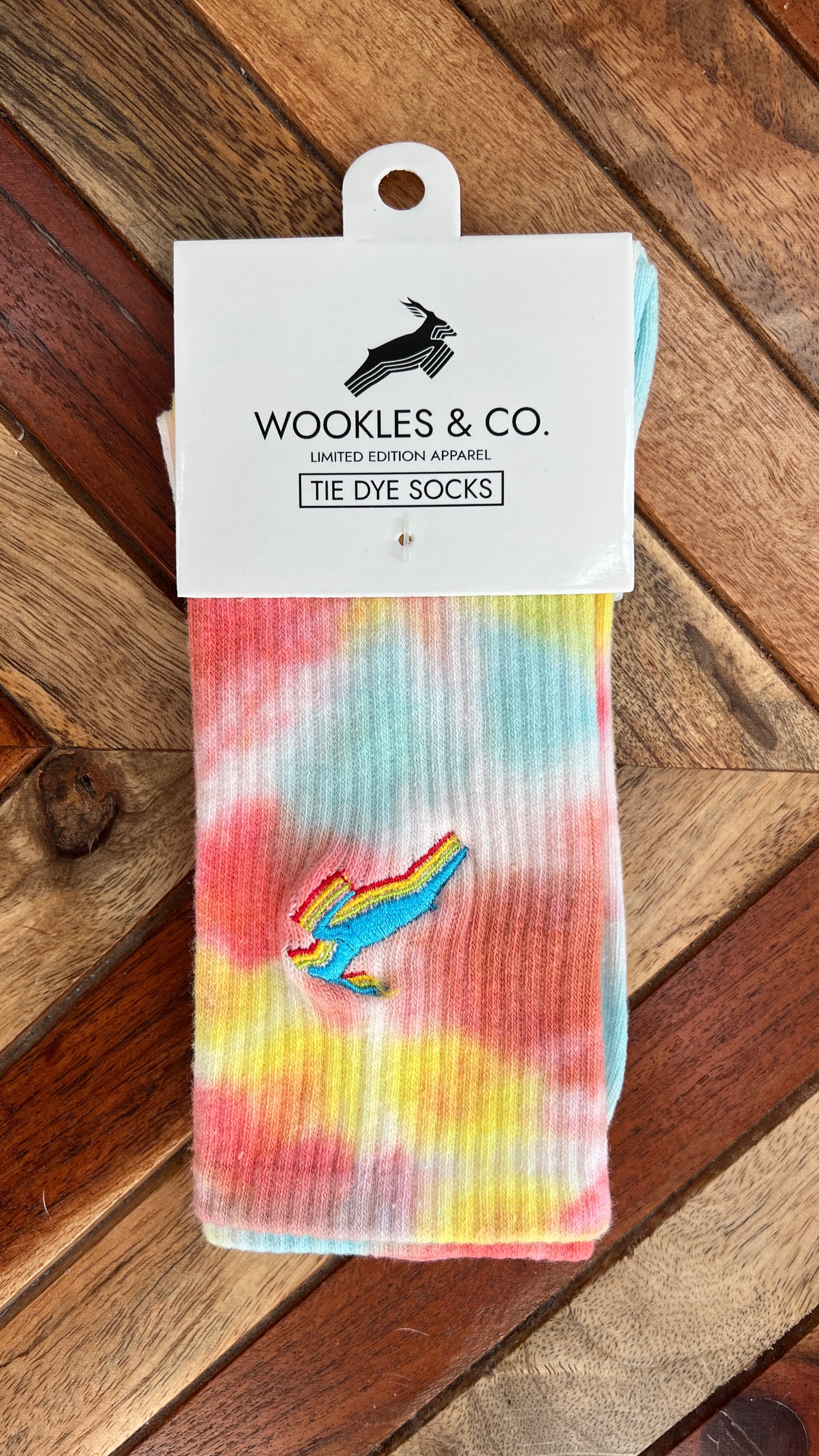 Antelope Embroidered Tie Dye Socks / Superman Ice Cream