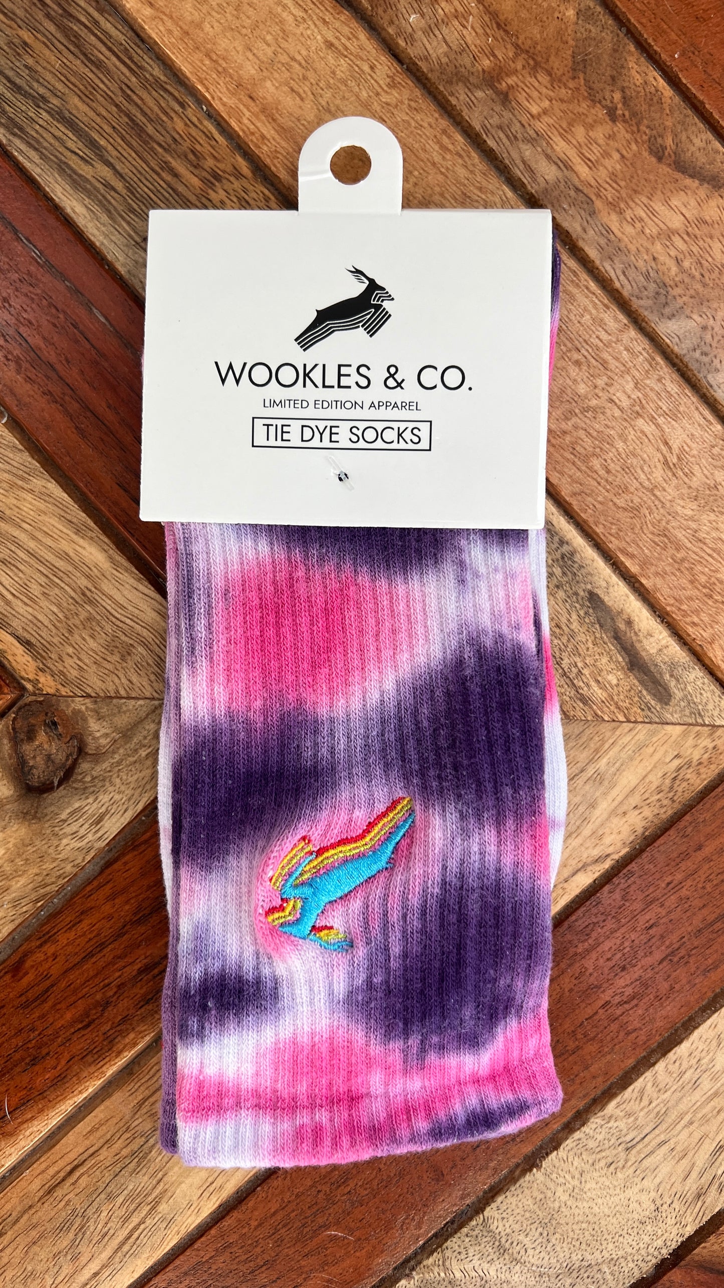 Antelope Embroidered Tie Dye Socks / Nebula