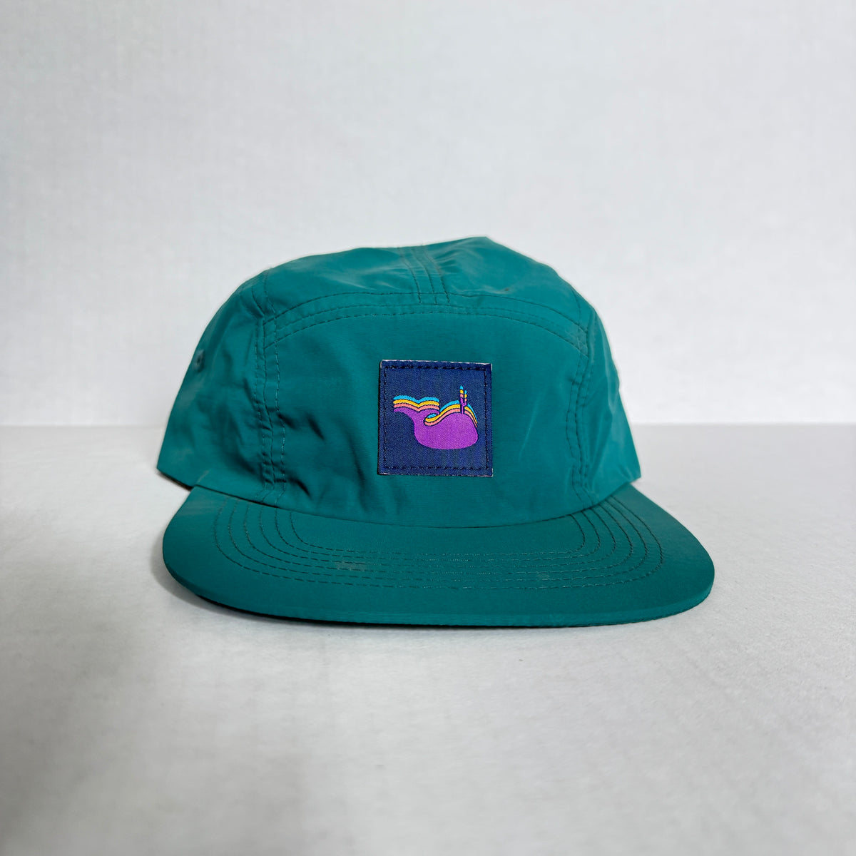 Display Hat Sale 5 Panel Nylon Purse Humpback Whale Teal