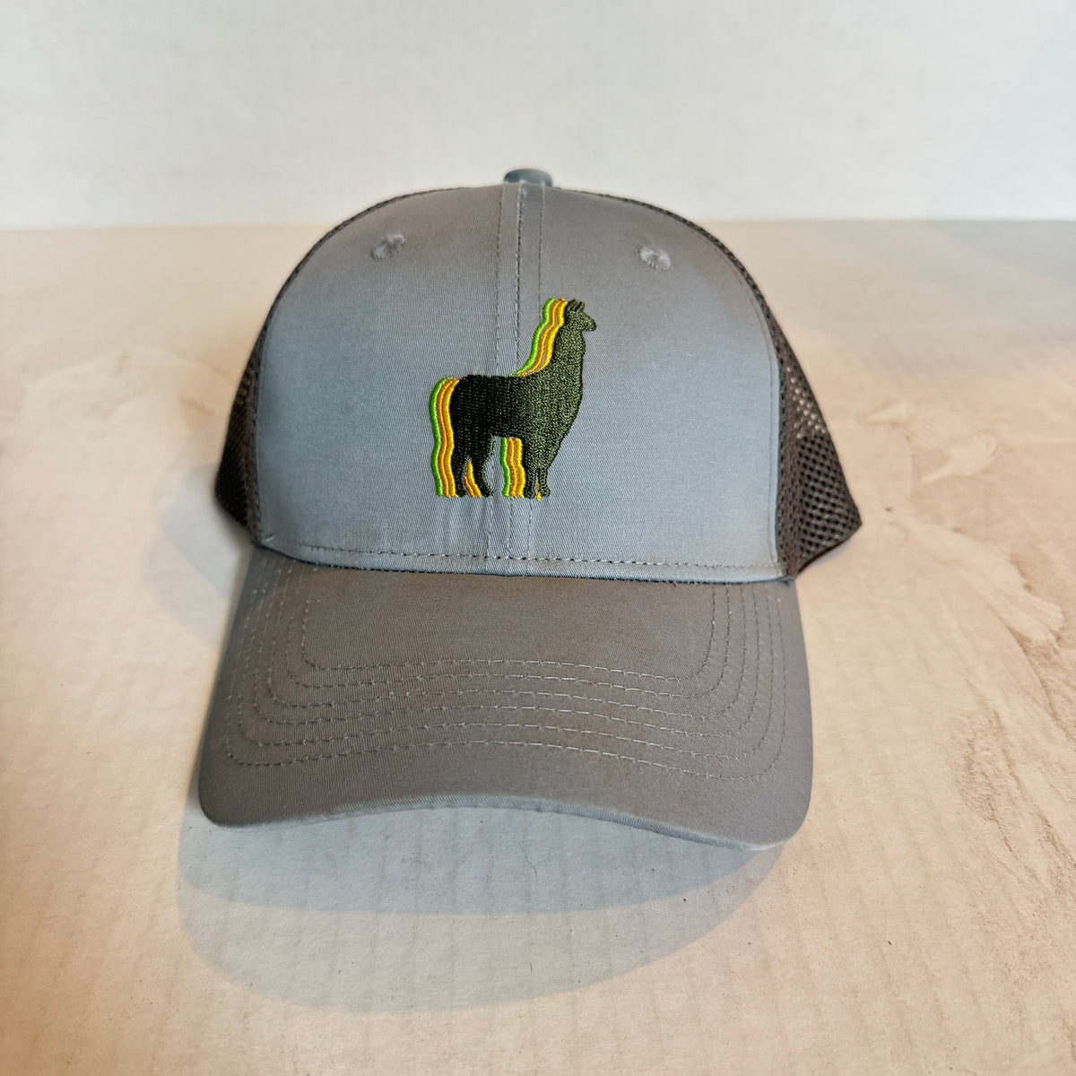 Display Hat Sale Trucker Llama Grey