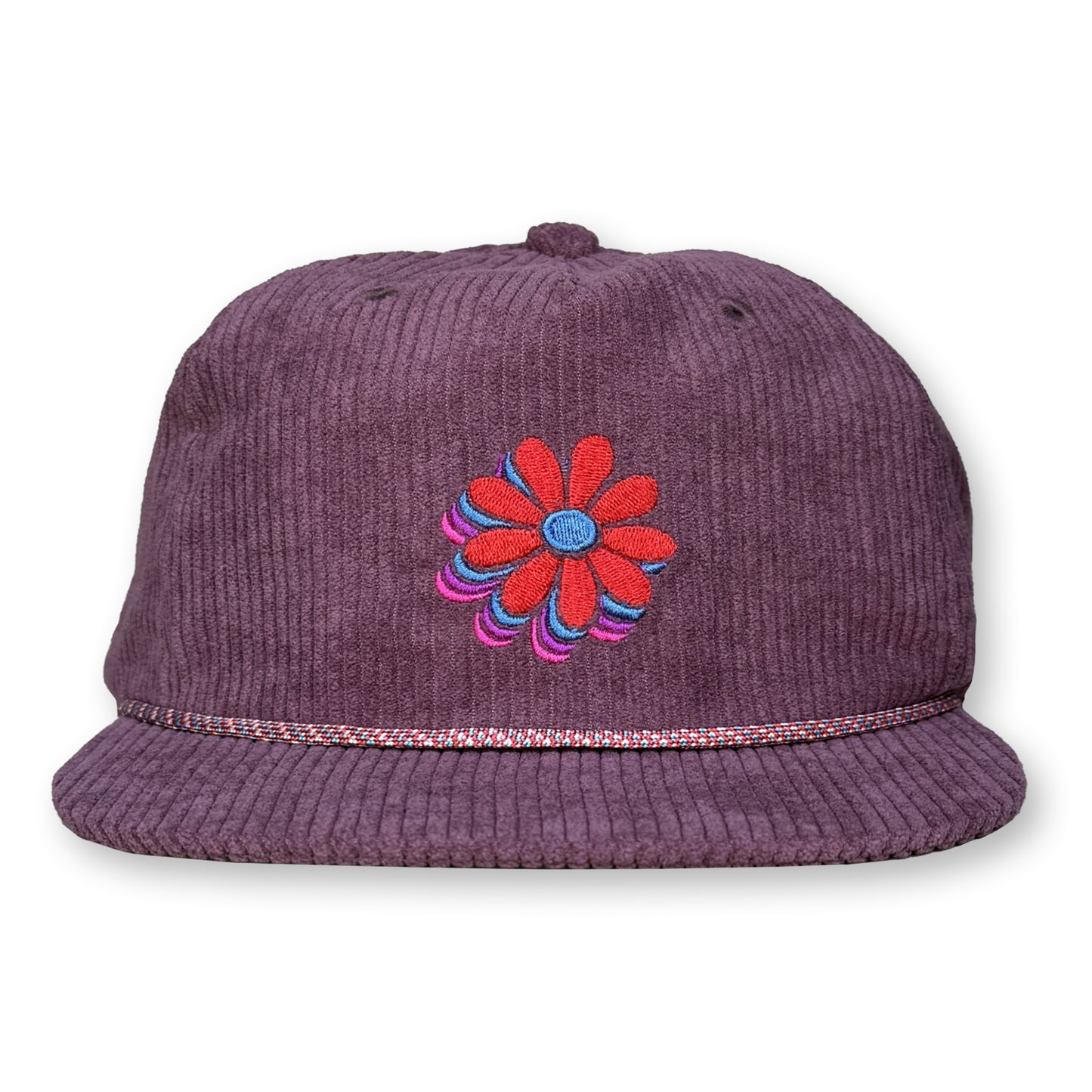 Billy Strings Red Daisy Rope Hat / Raisin Corduroy with Red Daisy