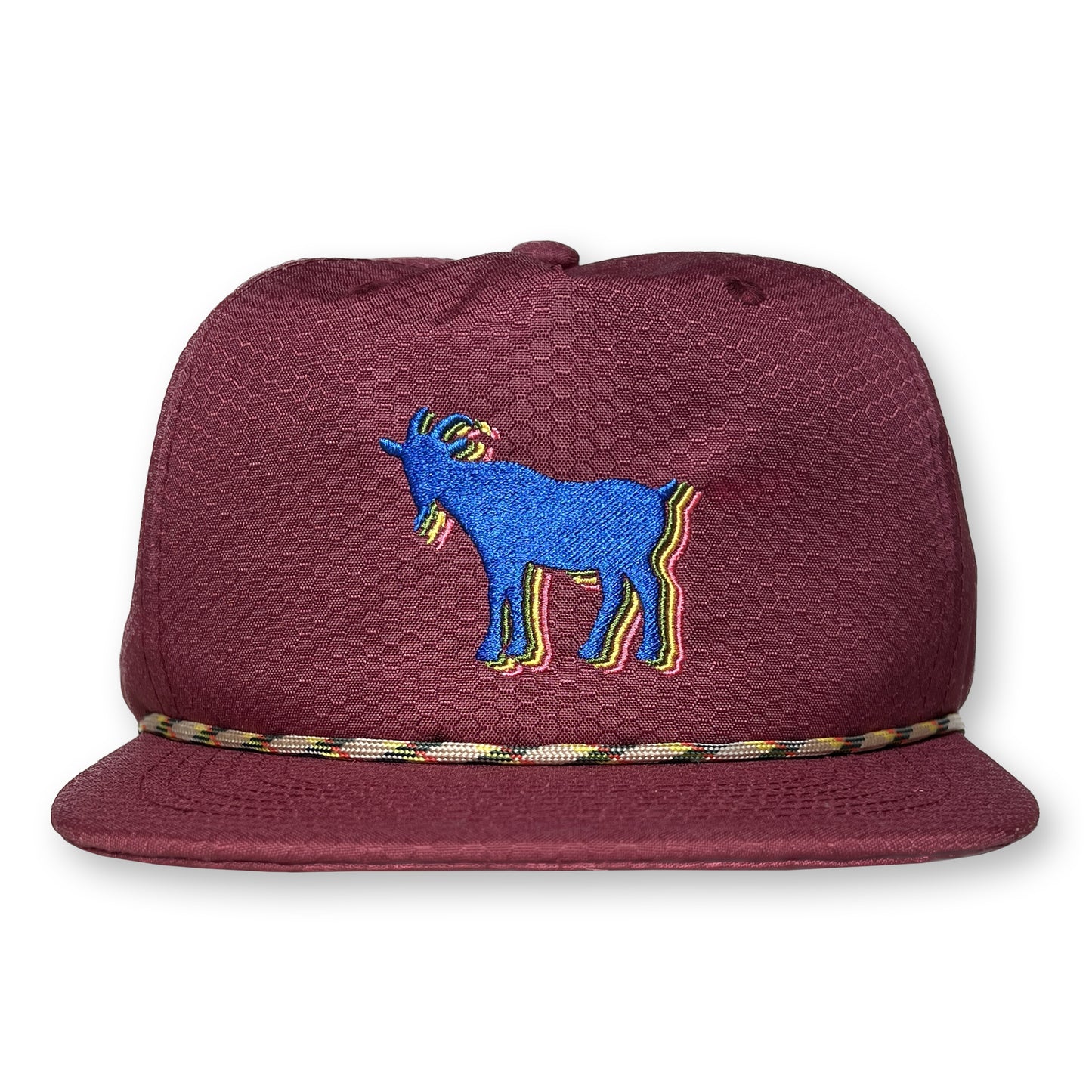 Billy Strings Goat Rope Hat / Garnet Honeycomb Nylon with Klein Goat