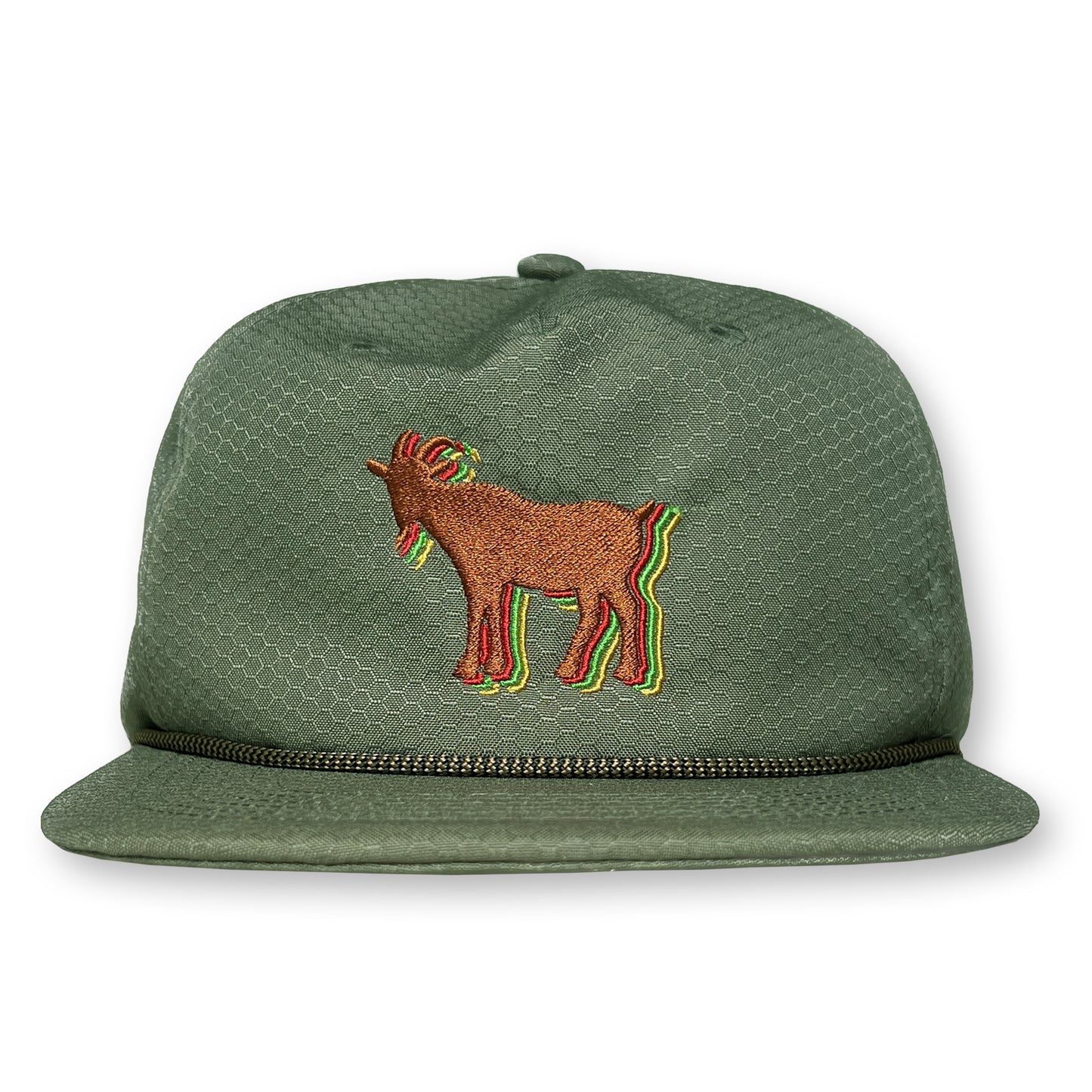 Billy Strings Goat Rope Hat / Leek Honeycomb Nylon with Portabella Goat