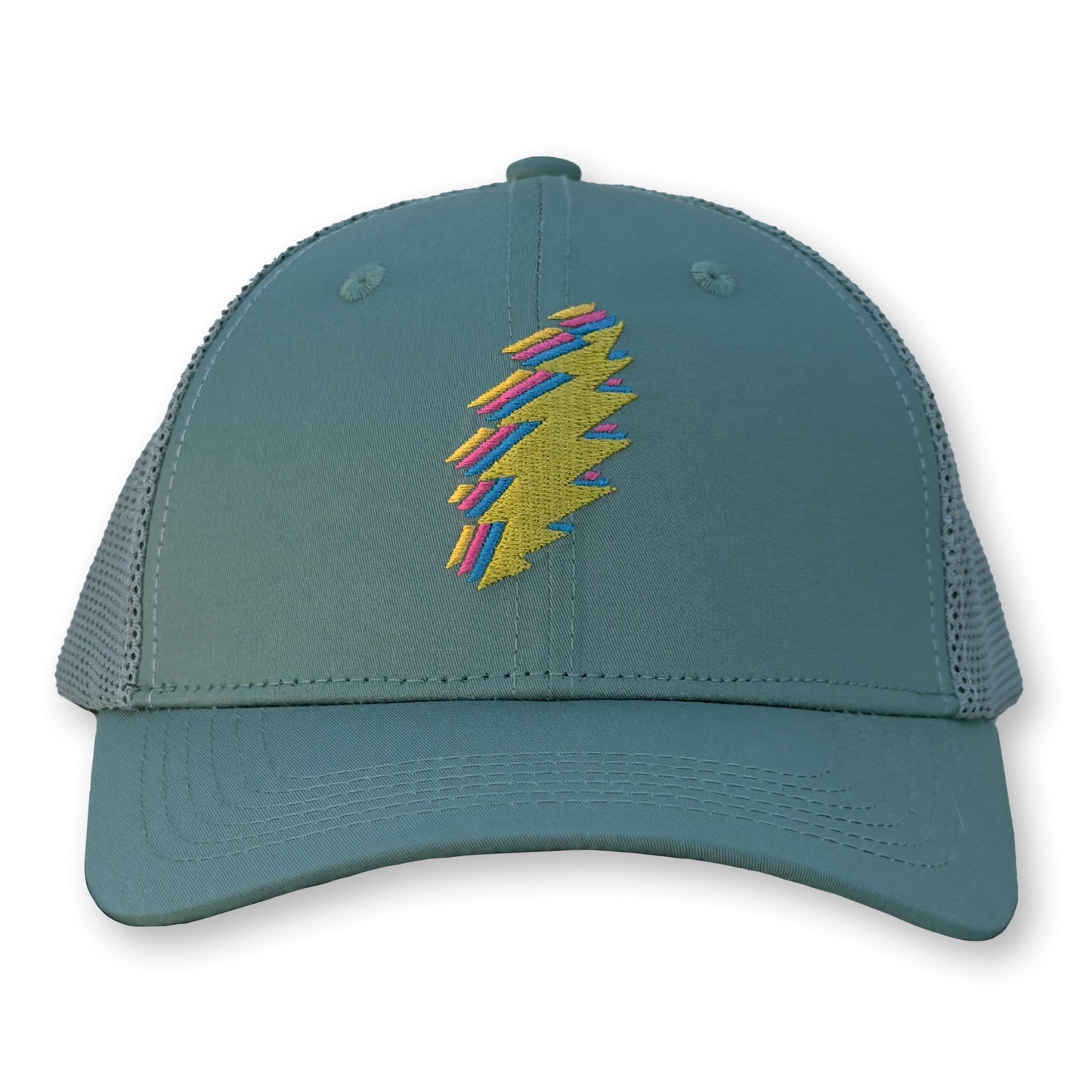 Bolt Trucker Hat / Eton Polycotton Blend with Cloud Mesh and Grated Ginger Bolt