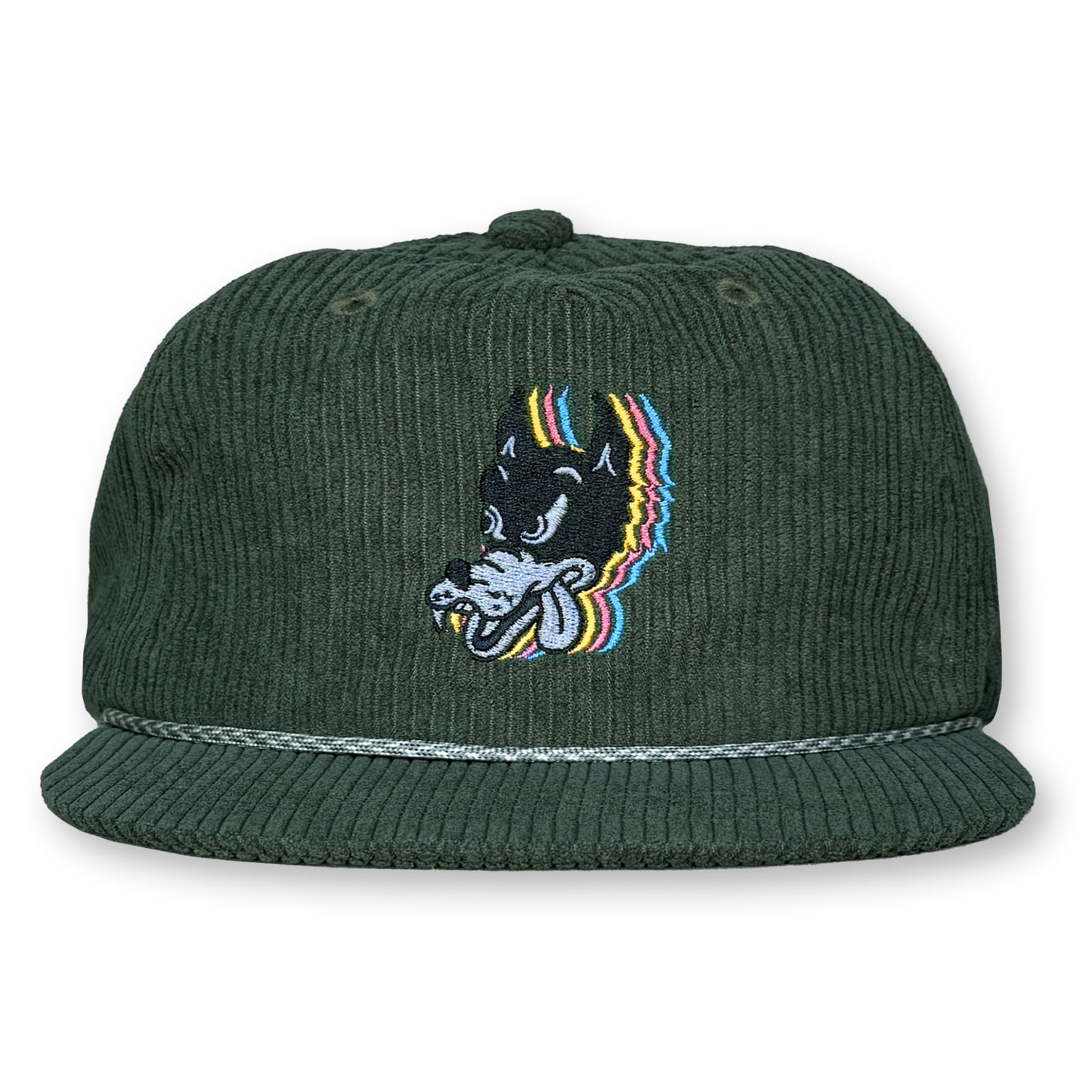 Wolf Rope Hat / Kelp Corduroy with BCMYK Wolf