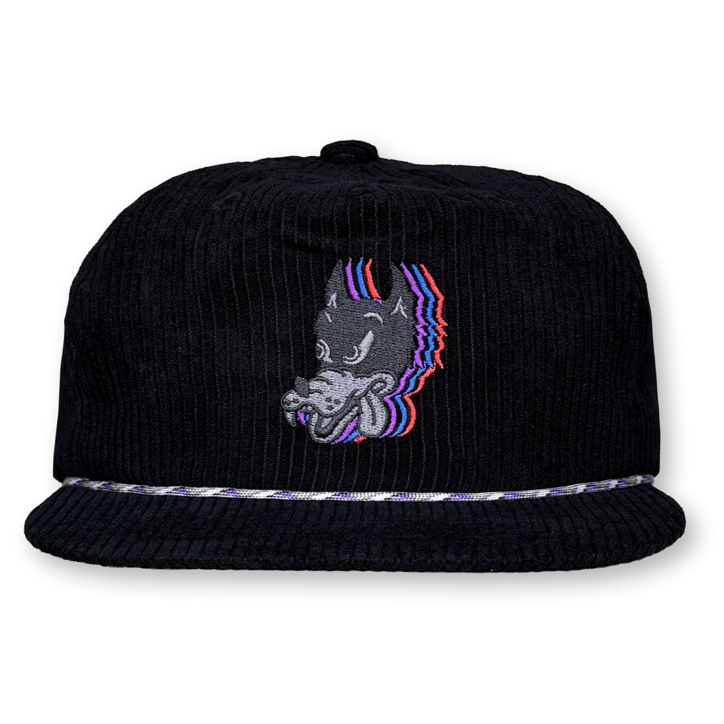 Wolf Rope Hat / Onyx Corduroy with Berry Nerds Wolf