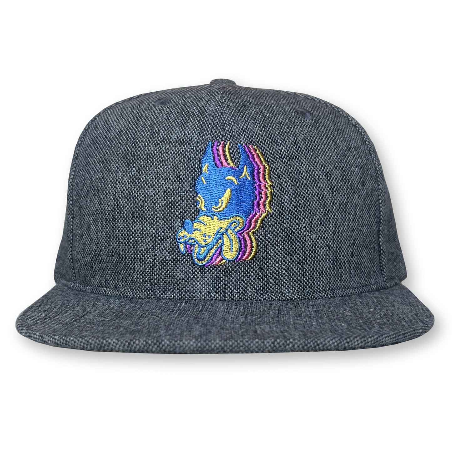 Wolf Tweed Hat / Charcoal Tweed with Tide Pool Wolf