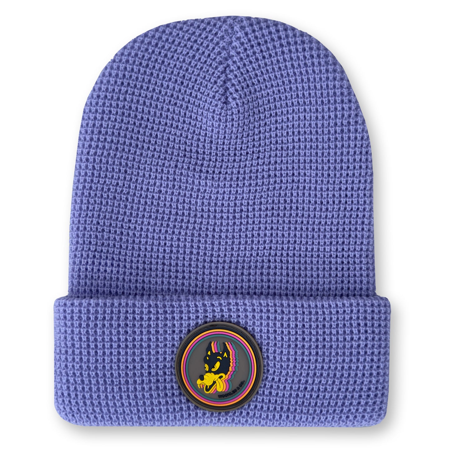 Wolf Waffle Knit Beanie in Lilac
