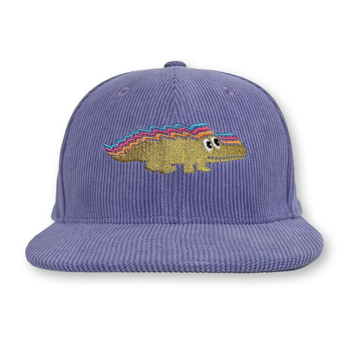 King Gizzard Gizzy Gator Corduroy Structured Hat / Dwarf Iris Corduroy with Chartreuse Gator