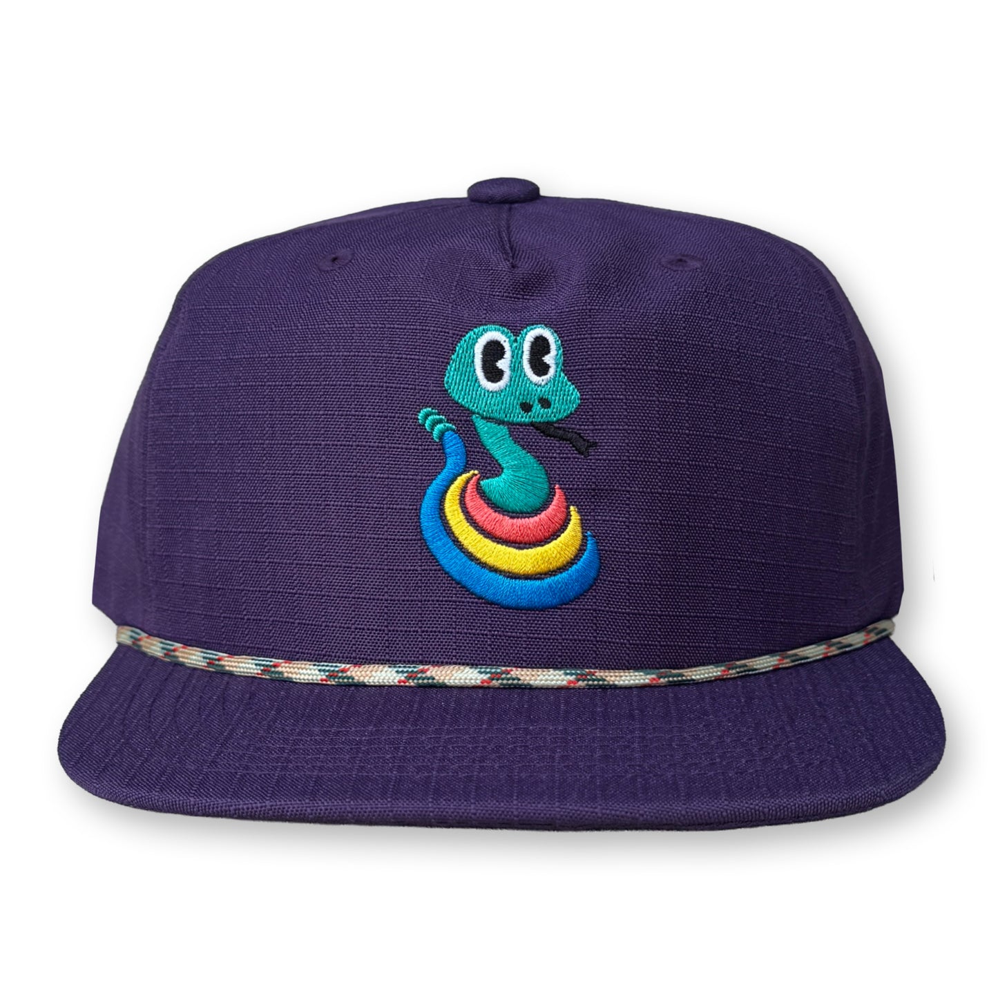 King Gizzard Rattlesnake Rope Hat / Eggplant Ripstop Nylon with Gem Garden Rattlesnake