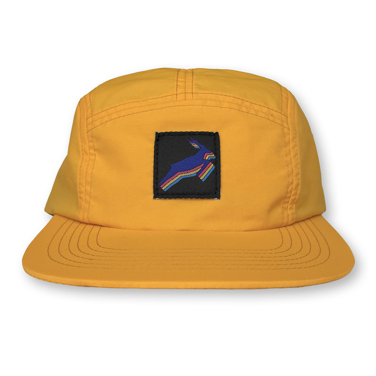 Antelope Five Panel Camp Hat / Buttercup Nylon with Ultramarine Antelope Patch