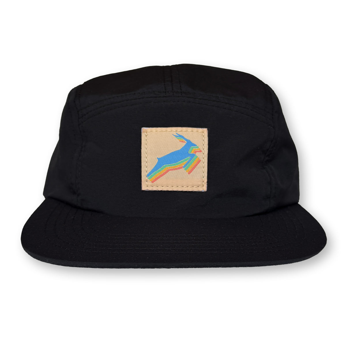 Antelope Five Panel Camp Hat / Carbon Nylon with Sahara Oasis Antelope Patch