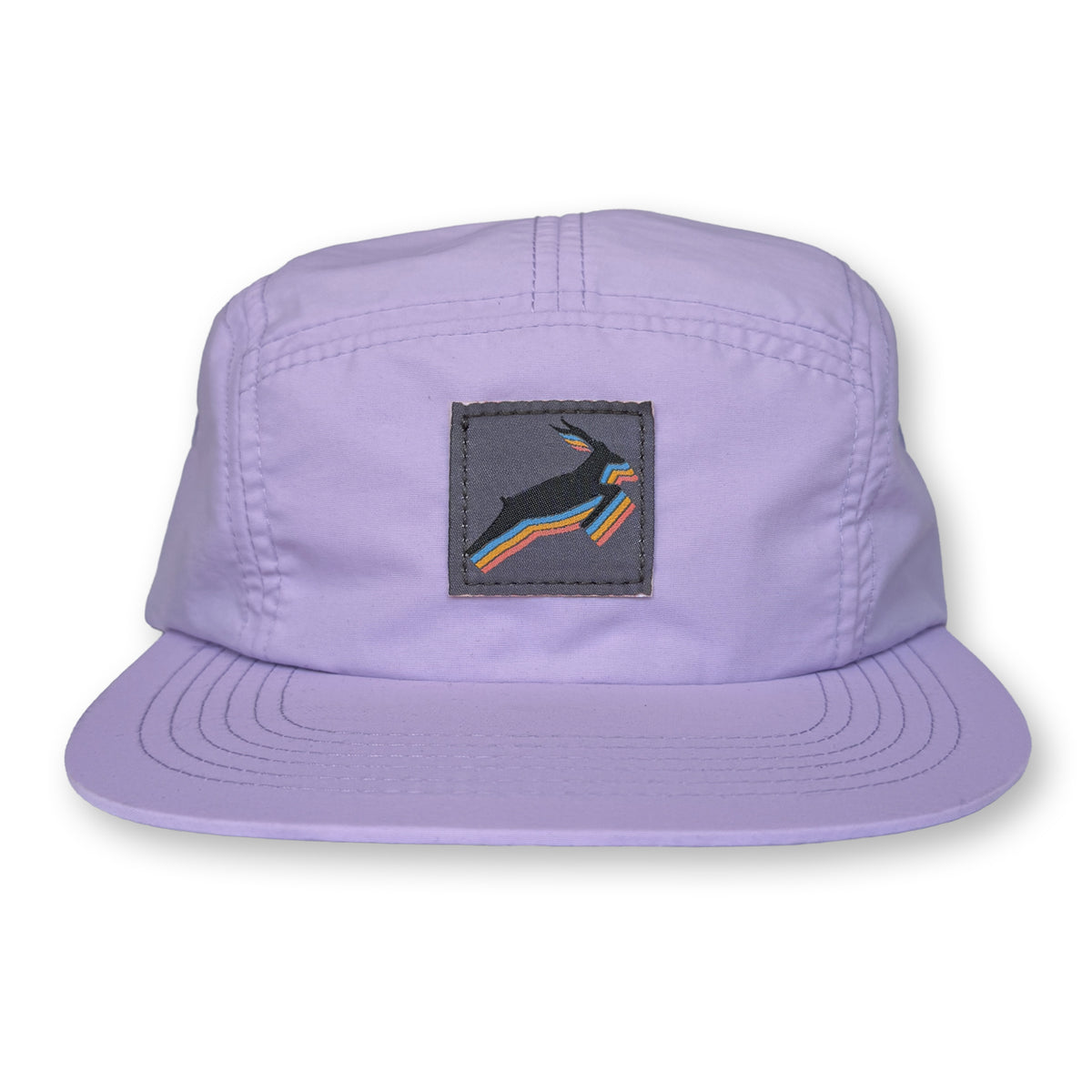 Antelope Five Panel Camp Hat / Lavender Nylon with Oil Slick Antelope Patch