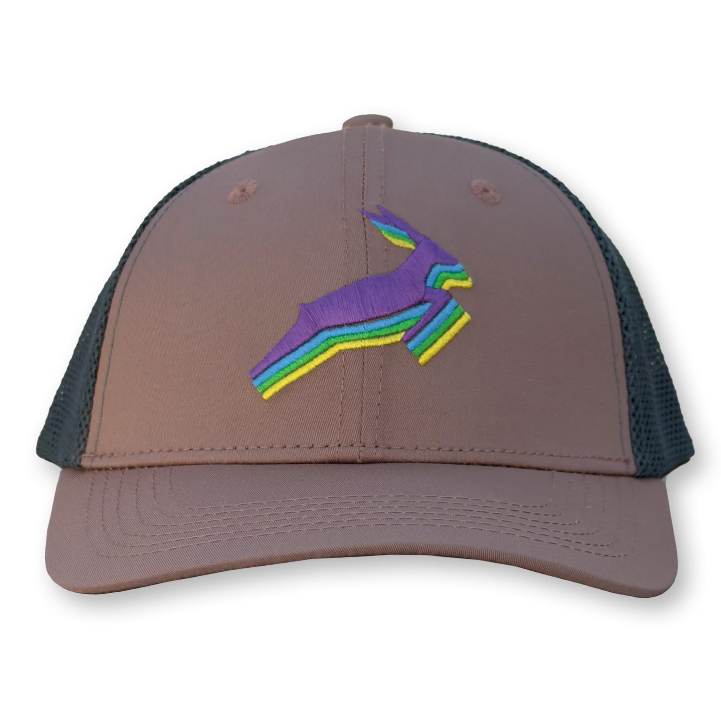 Antelope Trucker Hat / Paté Polycotton Blend with Graphite Mesh and Grape Antelope