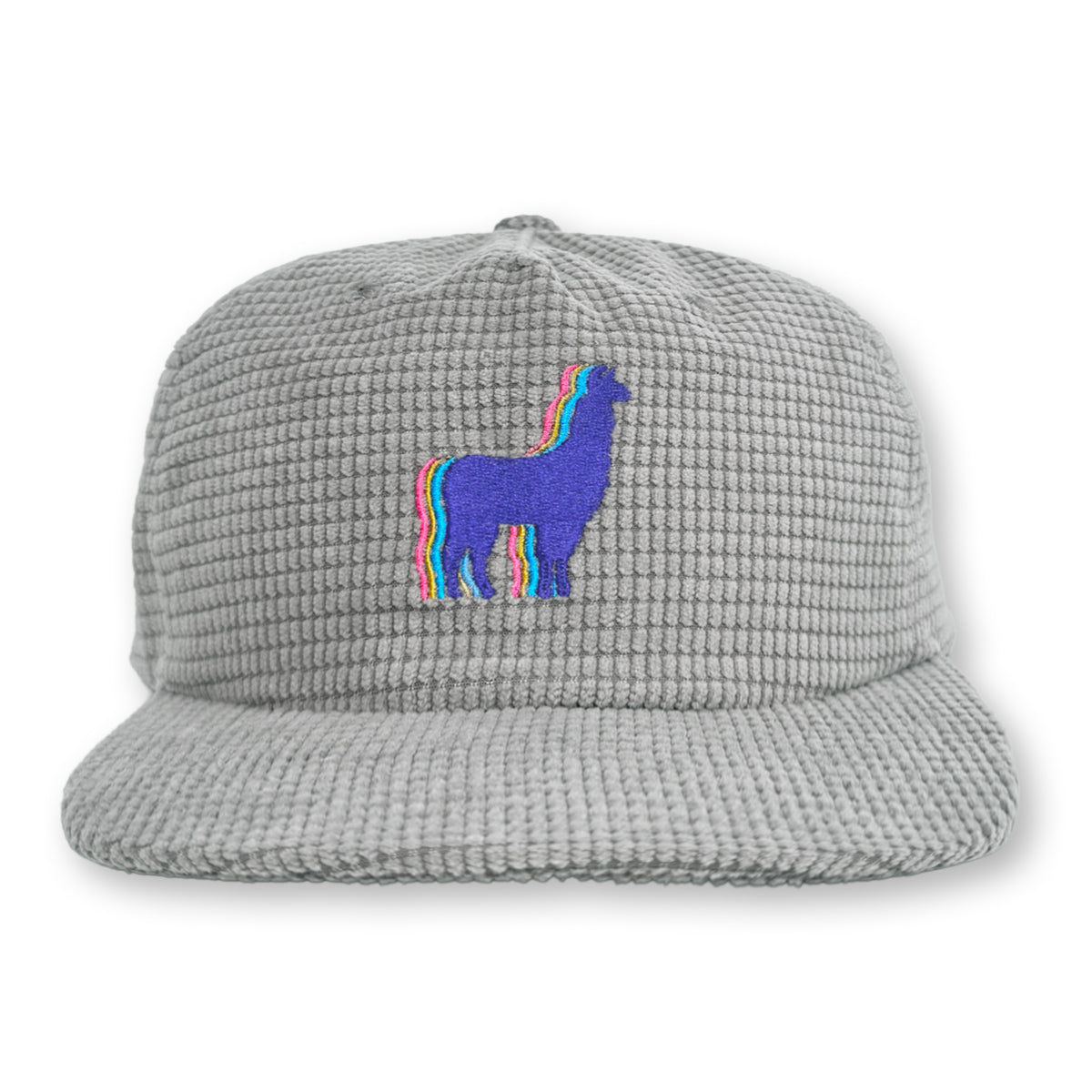 Llama Microgrid Hat / Pale Oak Microgrid with Violet Dream Llama