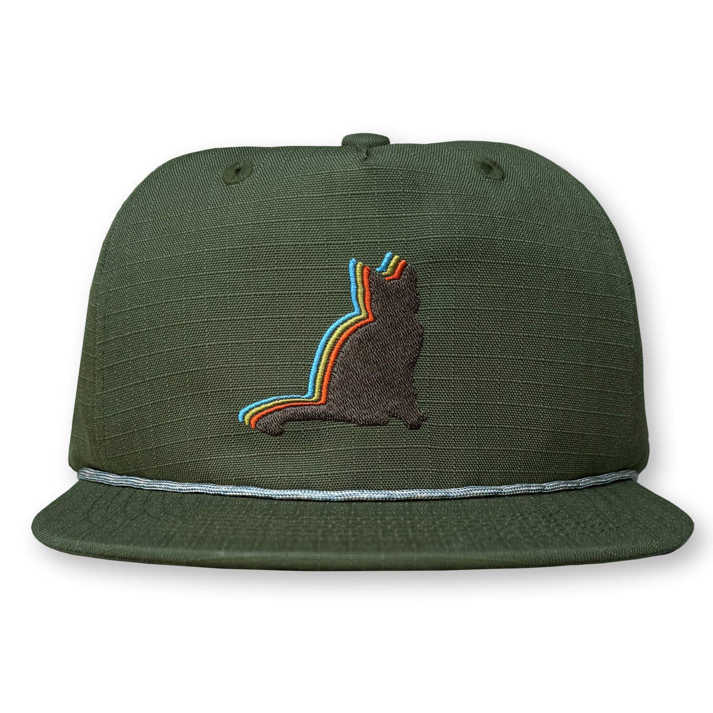 Poster Nutbag Rope Hat / Olive Ripstop Nylon with Heathbar Cat