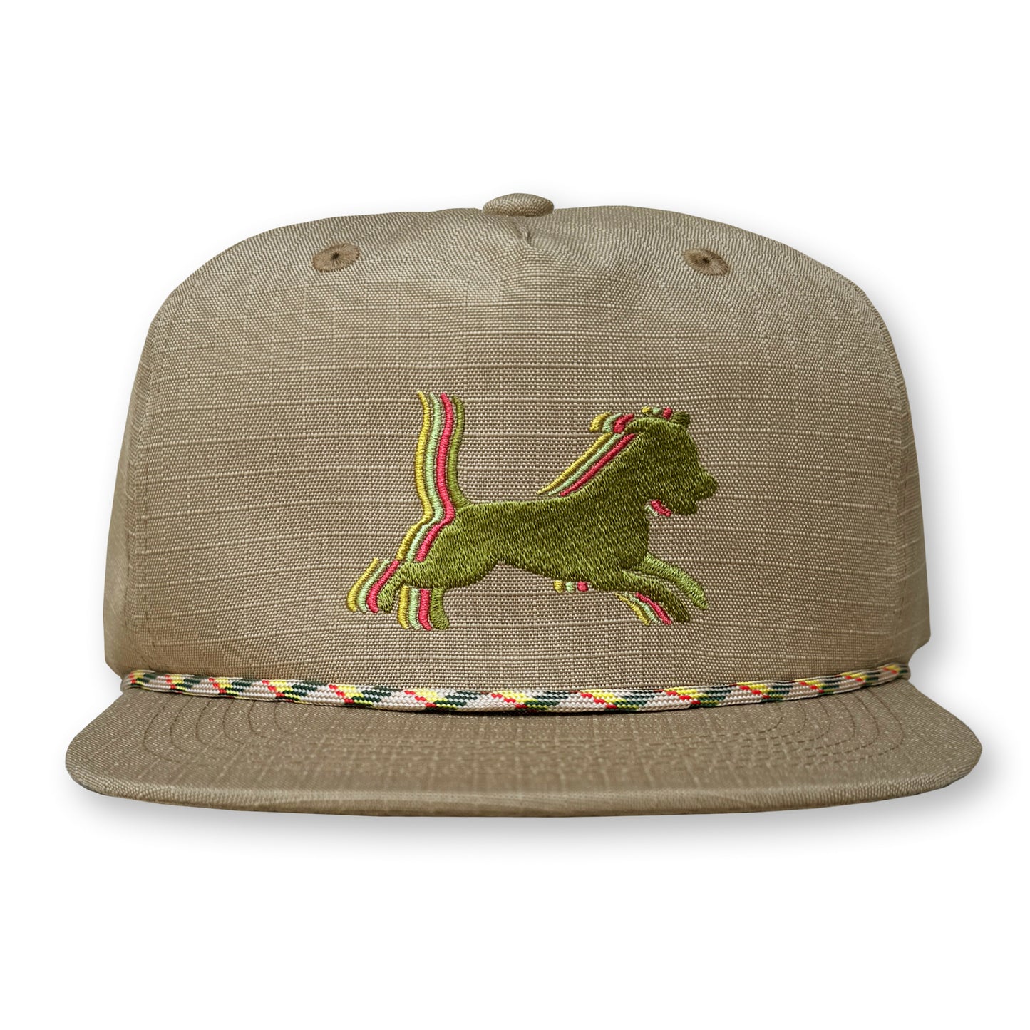 Runaway Jim Rope Hat / Biscotti Ripstop Nylon with Edamame Dog