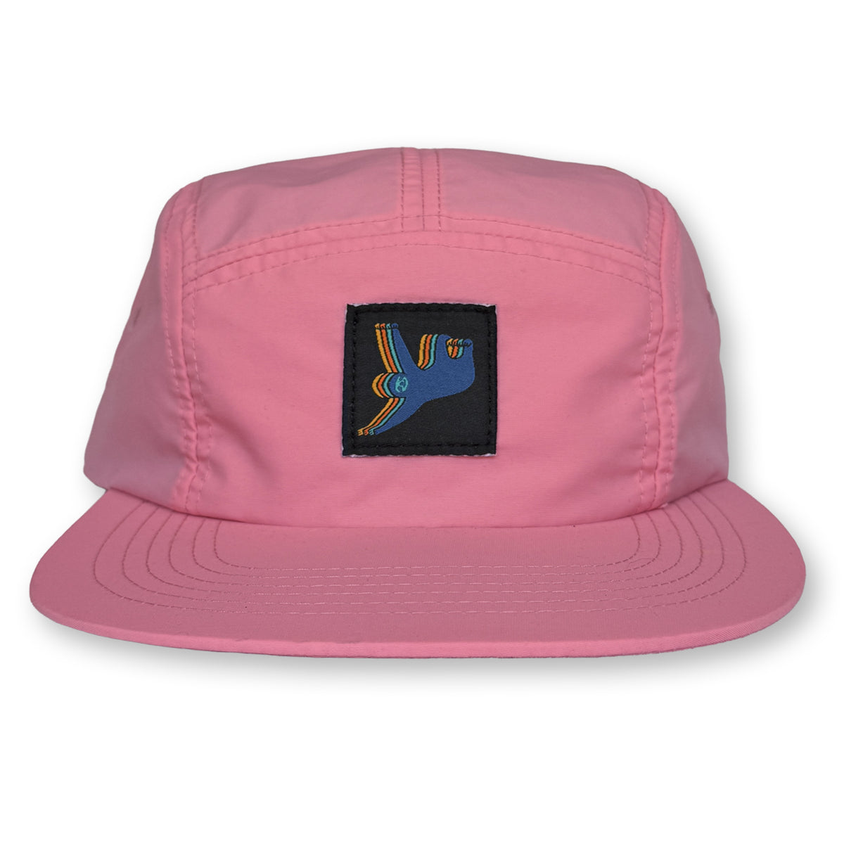 Sloth Five Panel Camp Hat / Salmon Nylon with Contra Sloth Patch