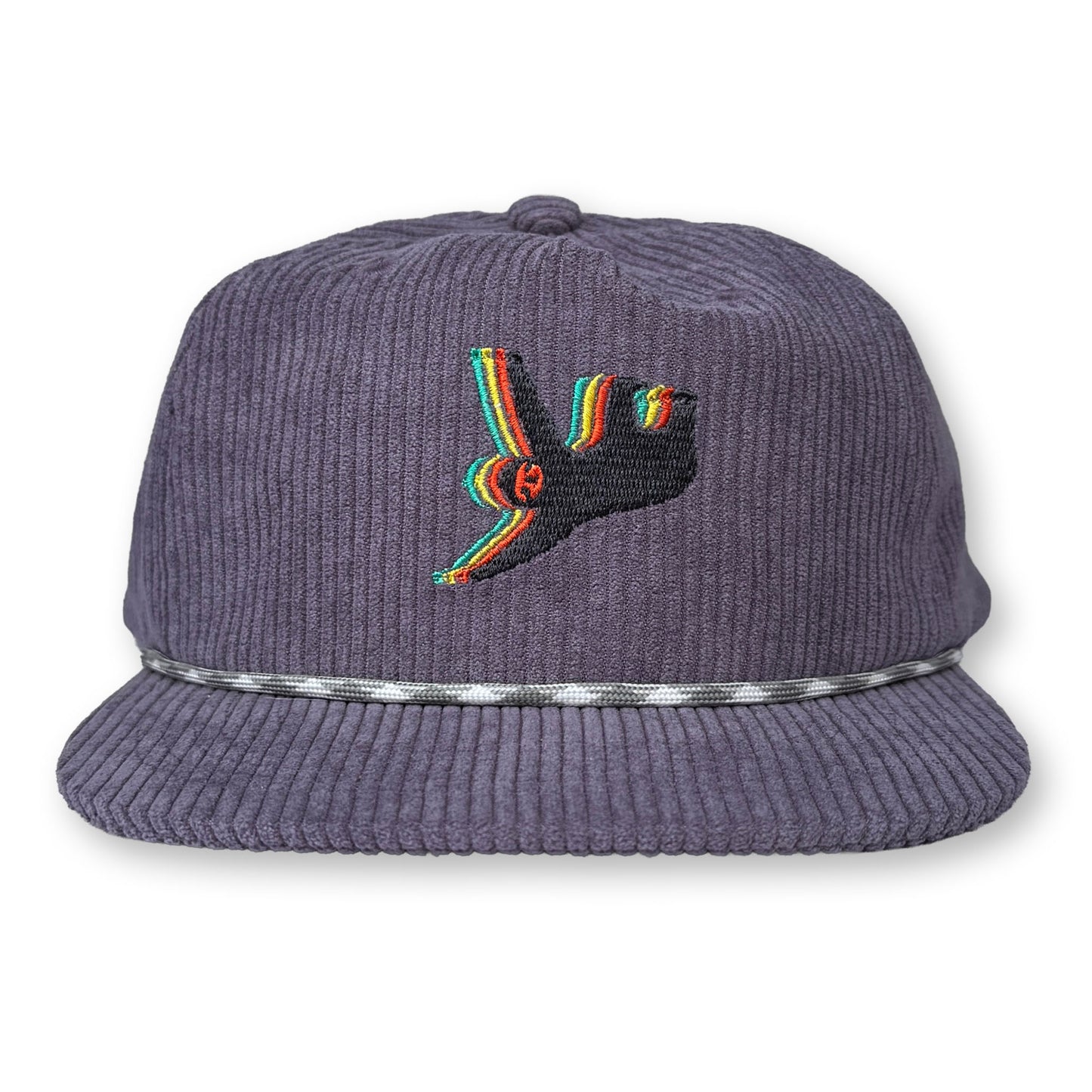 Sloth Rope Hat / Wisteria Fog Corduroy with Oil Slick Sloth