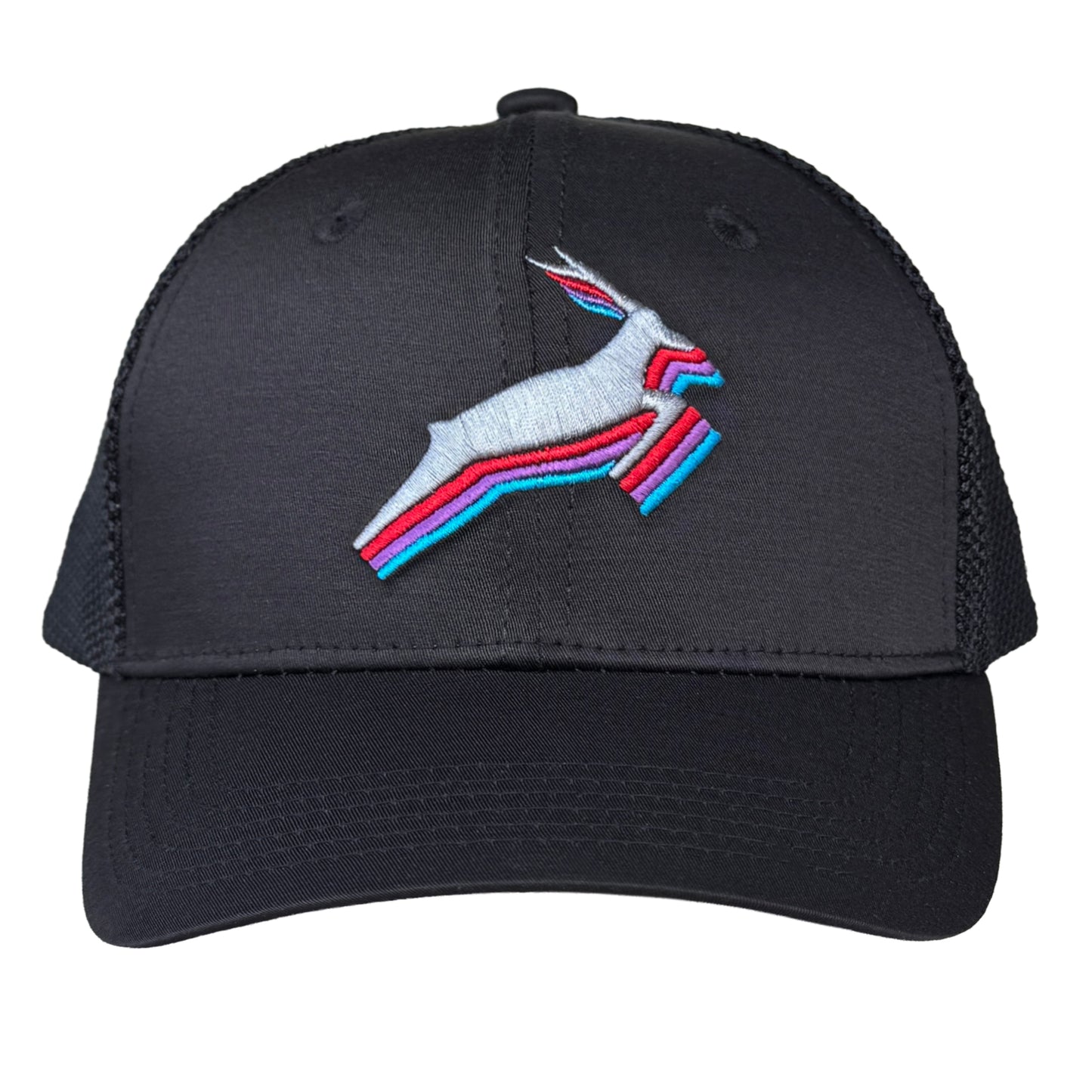 Antelope Trucker Hat / Mamba Polycotton Blend with Black Mesh and Mercury Antelope