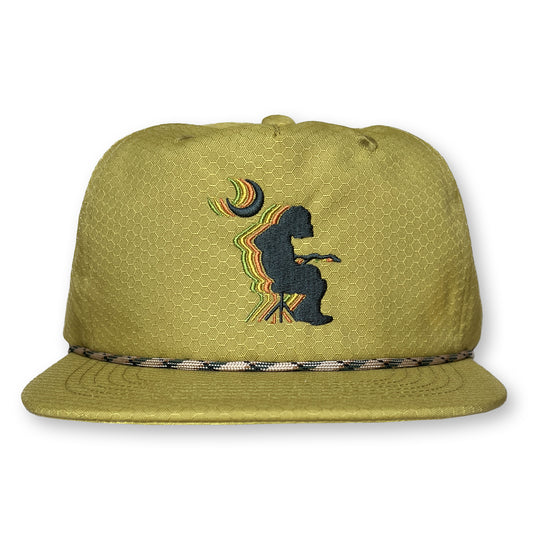 Widespread Panic Rope Hat / Chartreuse Honeycomb Nylon with Black Bean Mikey