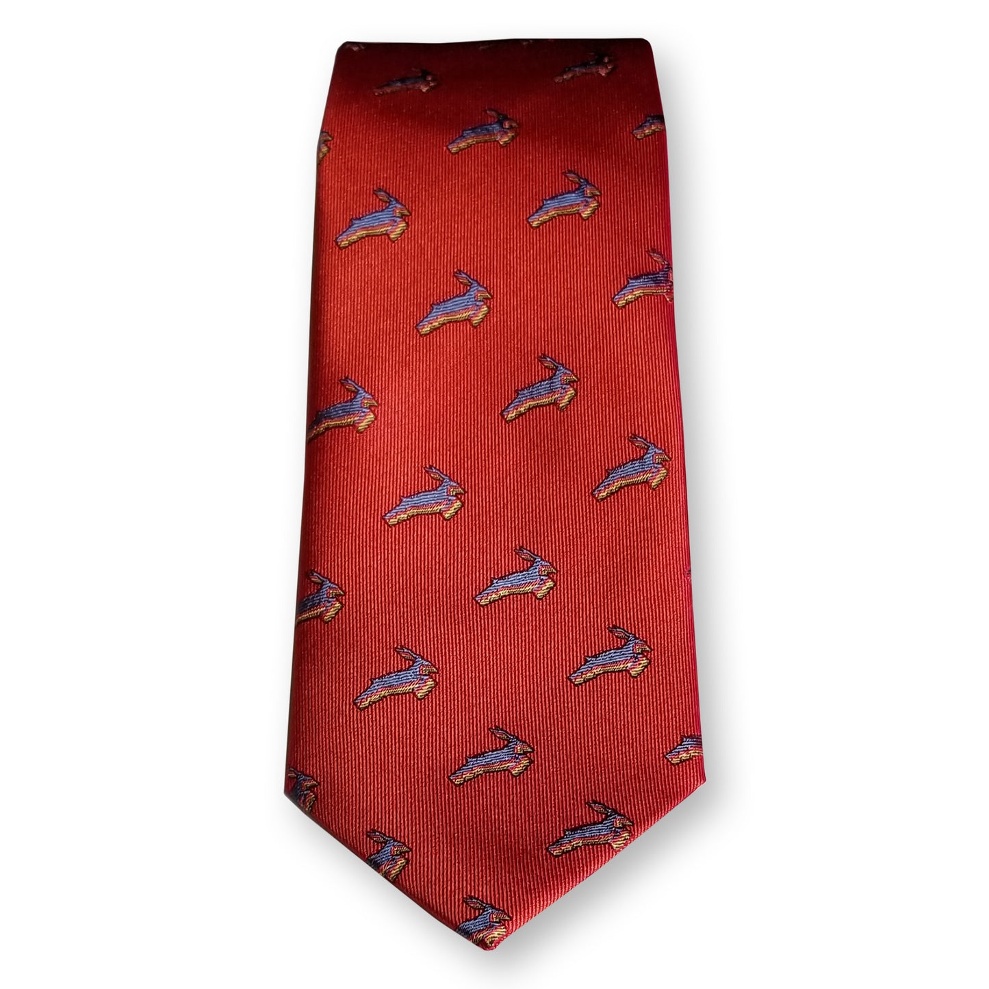 Antelope Pattern Silk Tie in Ladybug Red