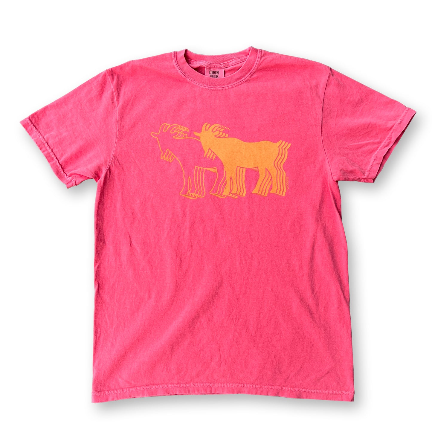 Billy Strings Goat Tshirt in Watermelon Tangerine