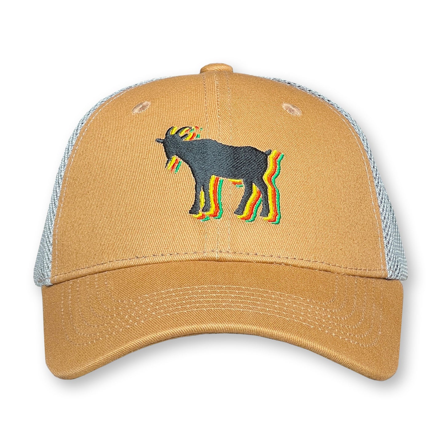 Billy Strings Goat Trucker Hat / Cashew Cotton with Cloud Mesh and Jah Billy Goat