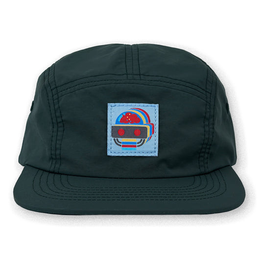 King Gizzard Five Panel Camp Hat / Dark Green Nylon with Han Tyumi Patch
