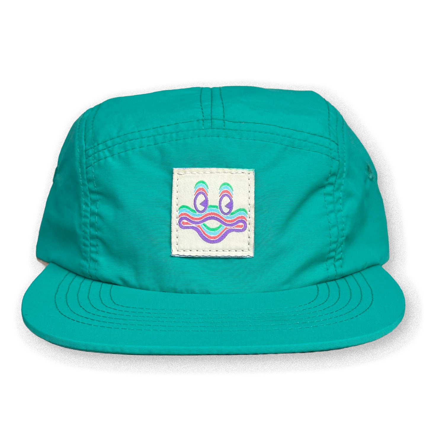 King Gizzard Five Panel Camp Hat / Aqua Nylon with Cyboogie Patch