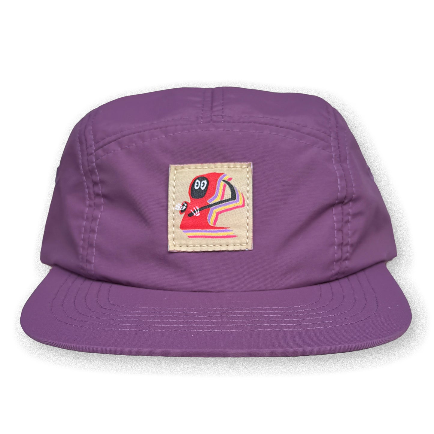 King Gizzard Five Panel Camp Hat / Plum Nylon with Level 5 Grim Reaper Patch