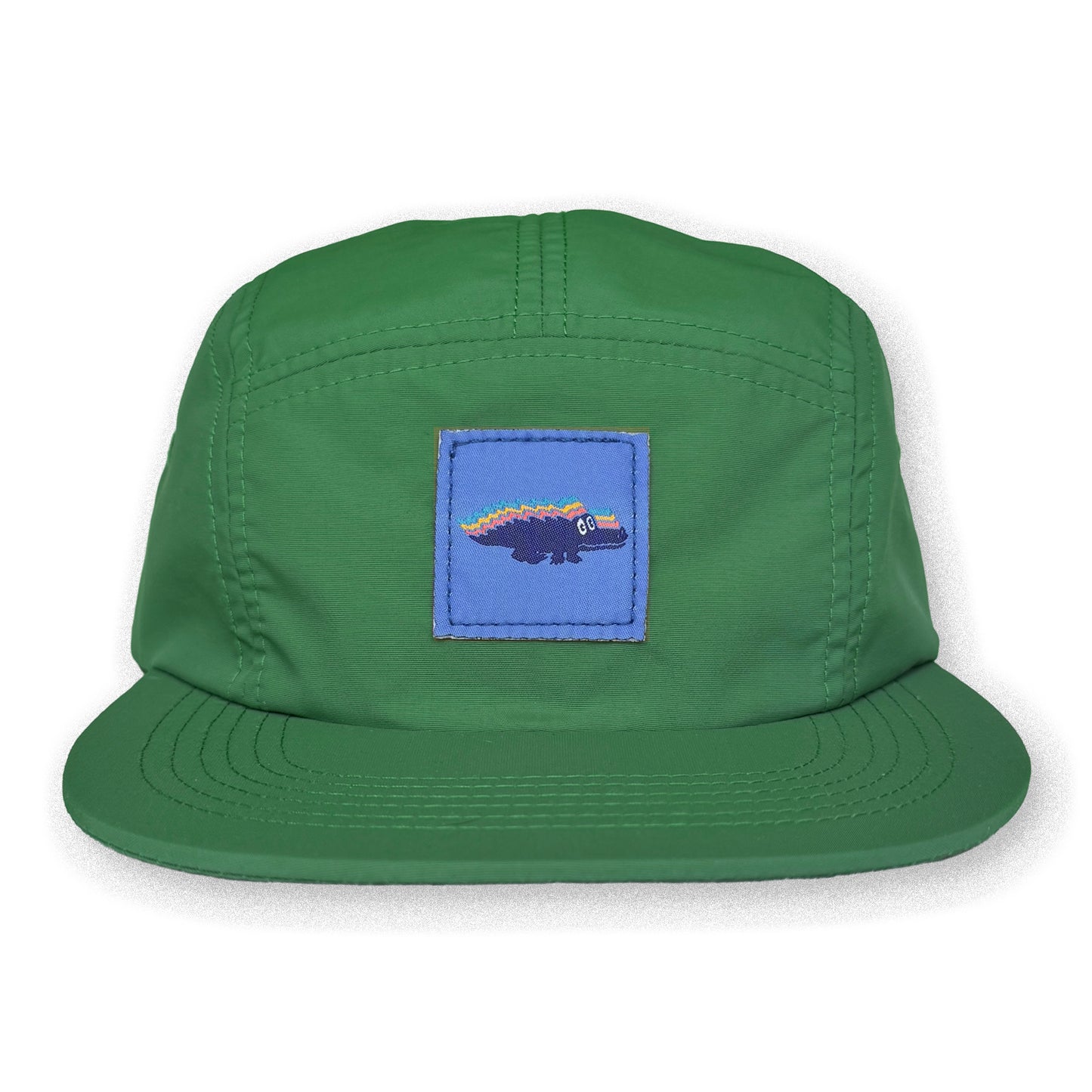 King Gizzard Five Panel Camp Hat / Dad's Lawn Nylon with Swimming Pool Gizzy Gator Patch