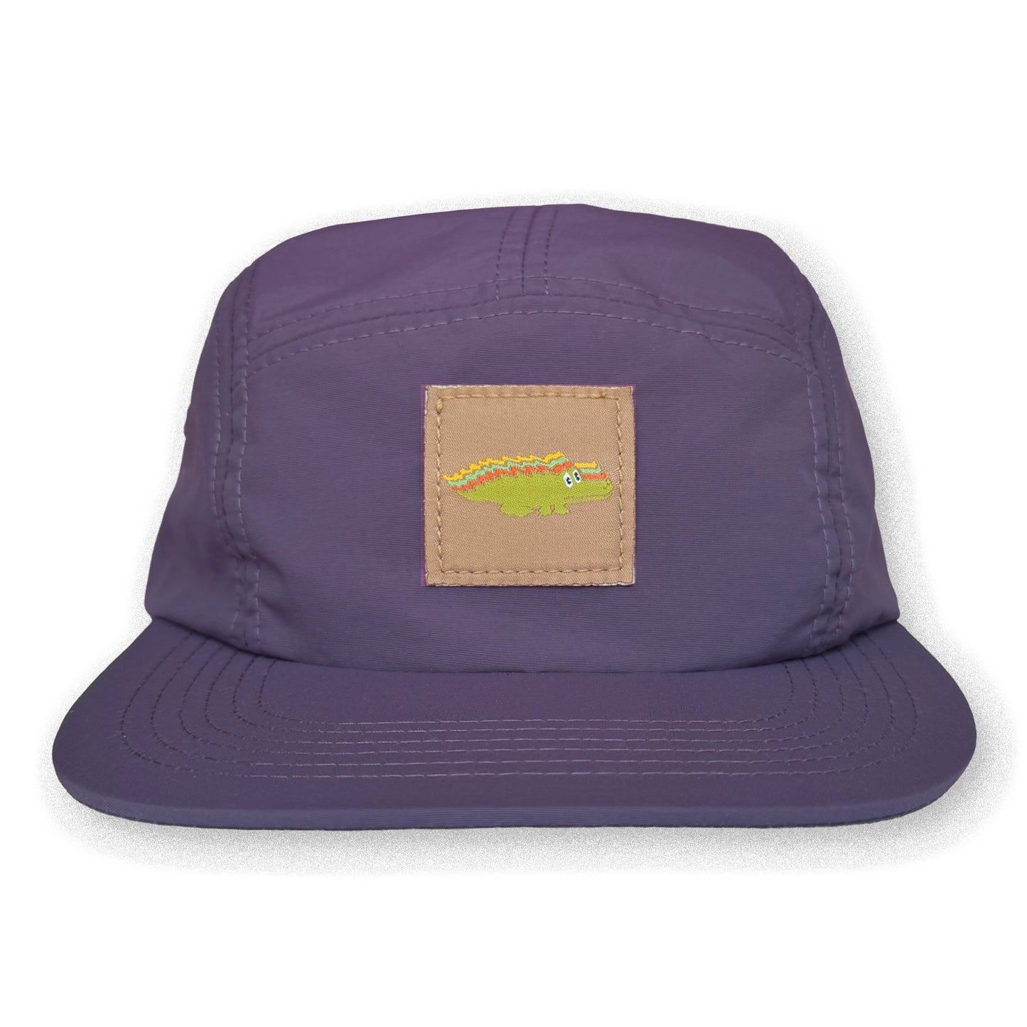 King Gizzard Five Panel Camp Hat / Plum Nylon with Desert Dweller Gizzy Gator Patch