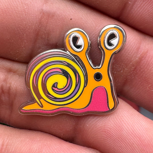 Snail Lapel Pin Orange