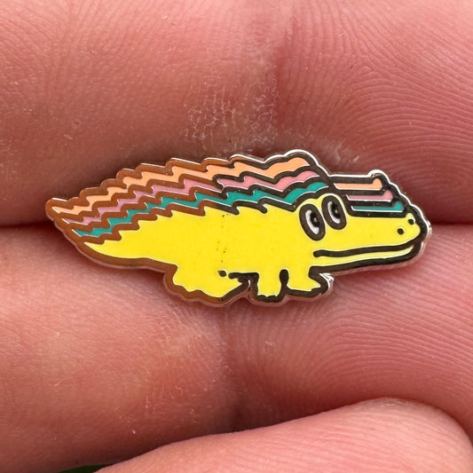Gizzy Gator Lapel Pin Yellow