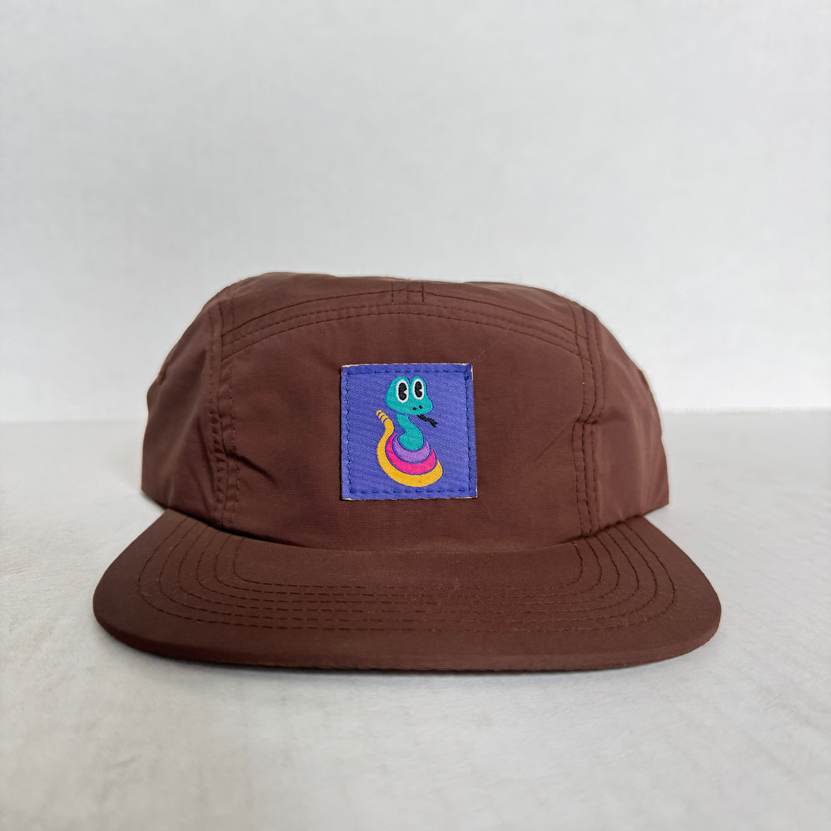 Display Hat Sale 5 Panel Nylon Rattlesnake Brown