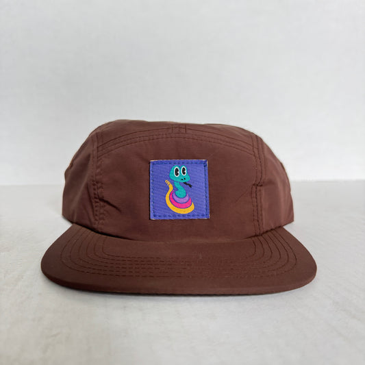 Display Hat Sale 5 Panel Nylon Rattlesnake Brown