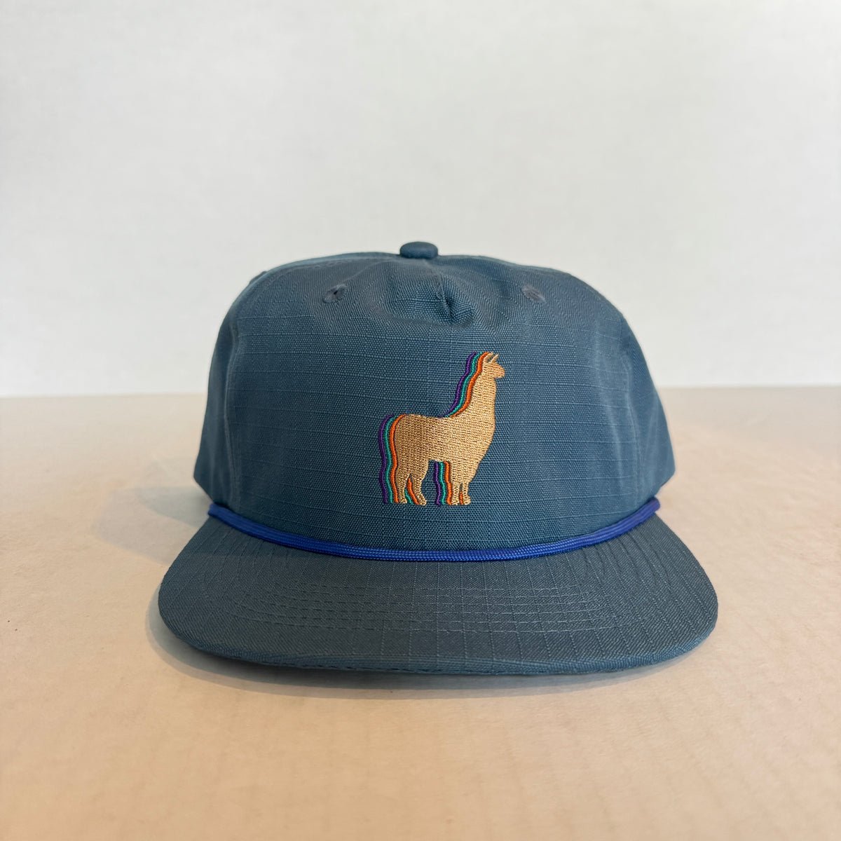 Display Hat Sale Ripstop Nylon Llama Blue