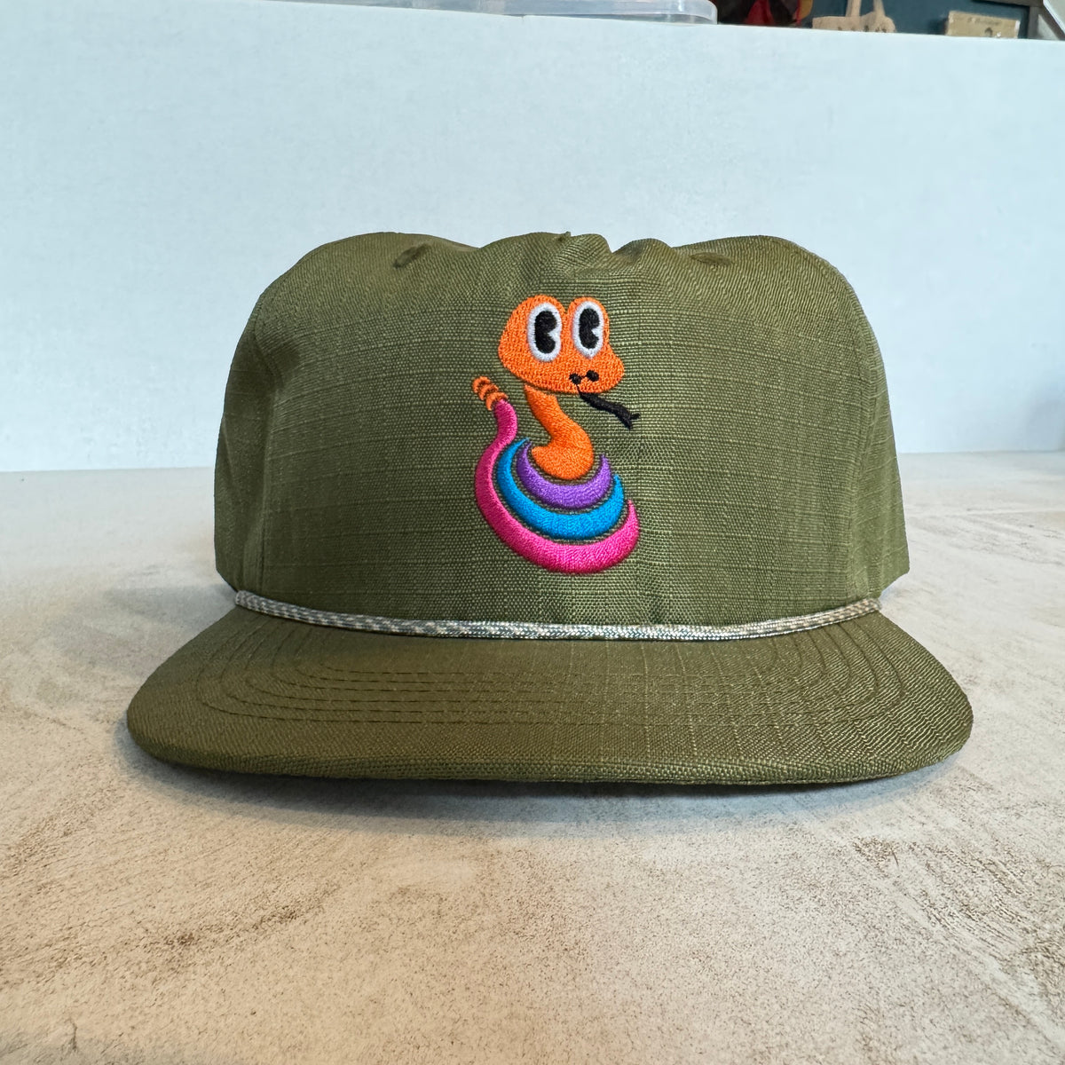 Display Hat Sale Ripstop Nylon Rattlesnake Green