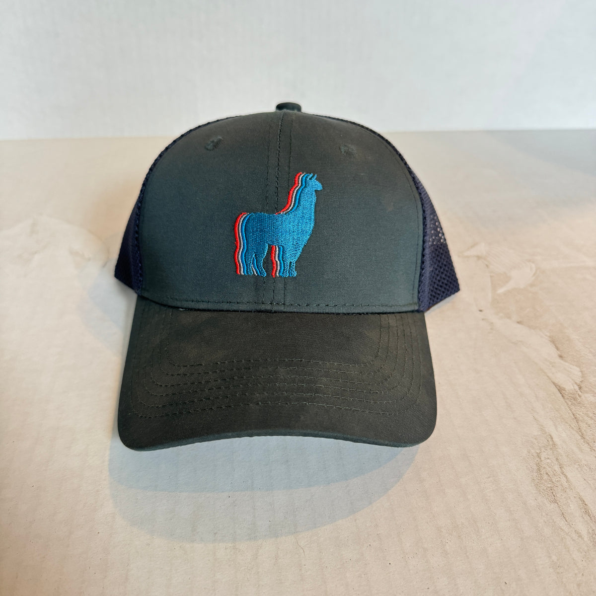 Display Hat Sale Trucker Llama Dark Green