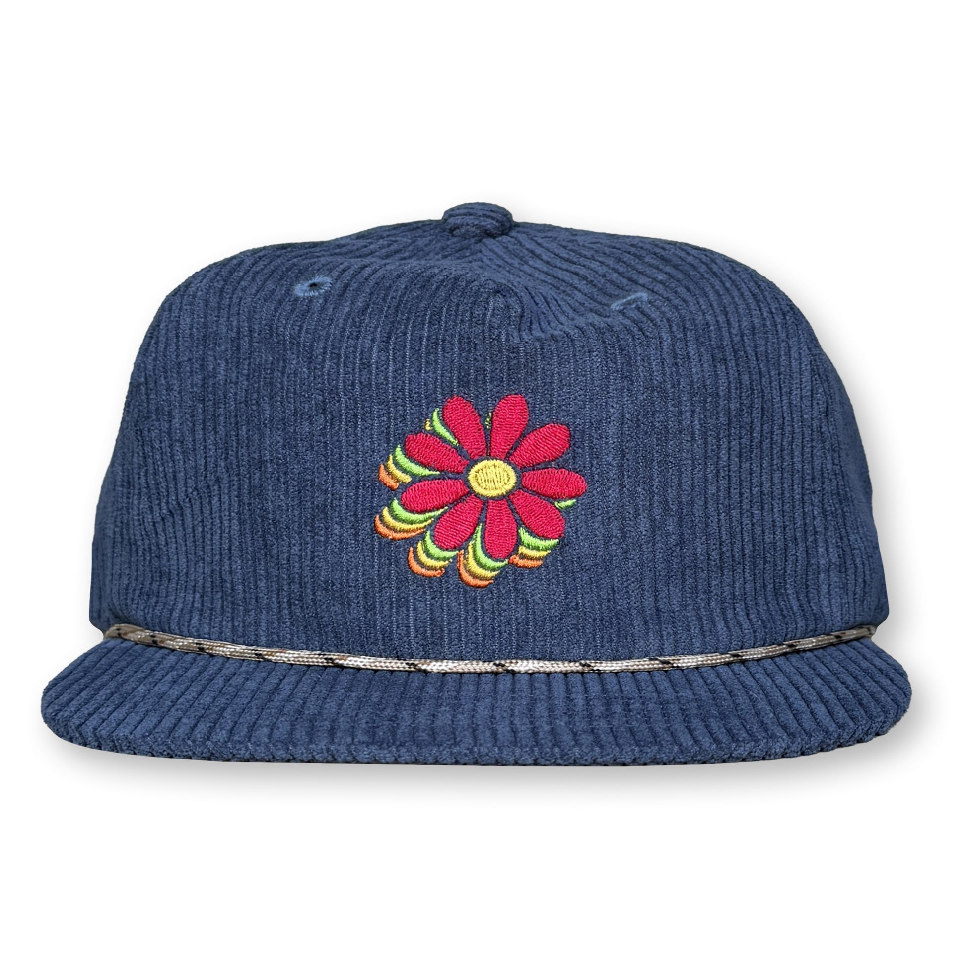 Billy Strings Red Daisy Rope Hat Prussian Corduroy with Red