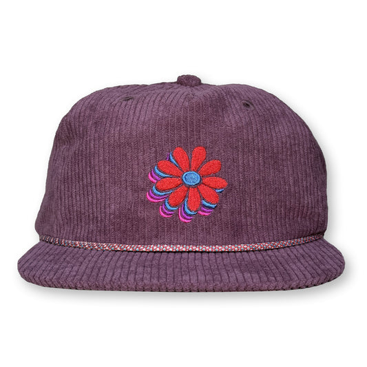 Billy Strings Red Daisy Rope Hat / Raisin Corduroy with Red Daisy