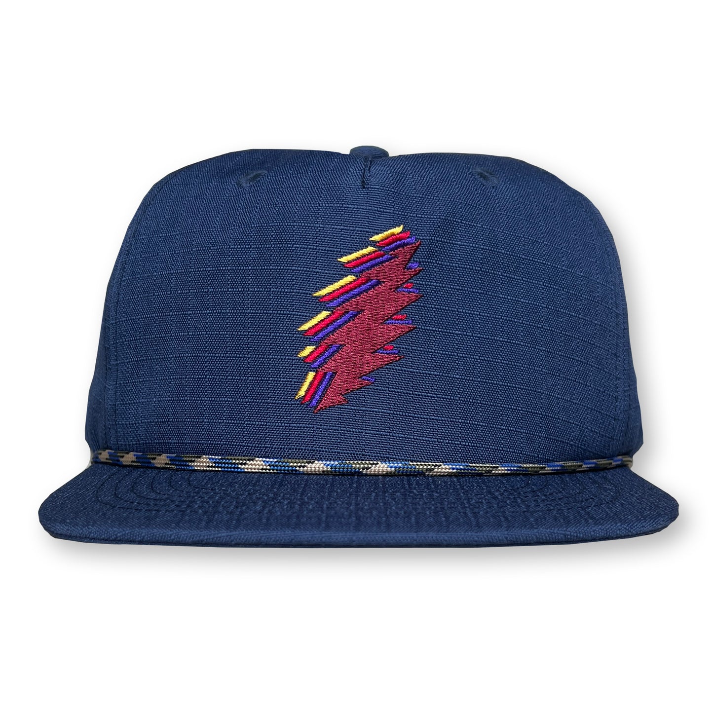 Bolt Rope Hat / Navy Ripstop Nylon with Crimson Bolt