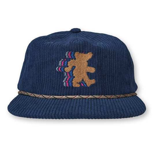 Bear Rope Hat / Prussian Corduroy with Shredded Wheat Bear