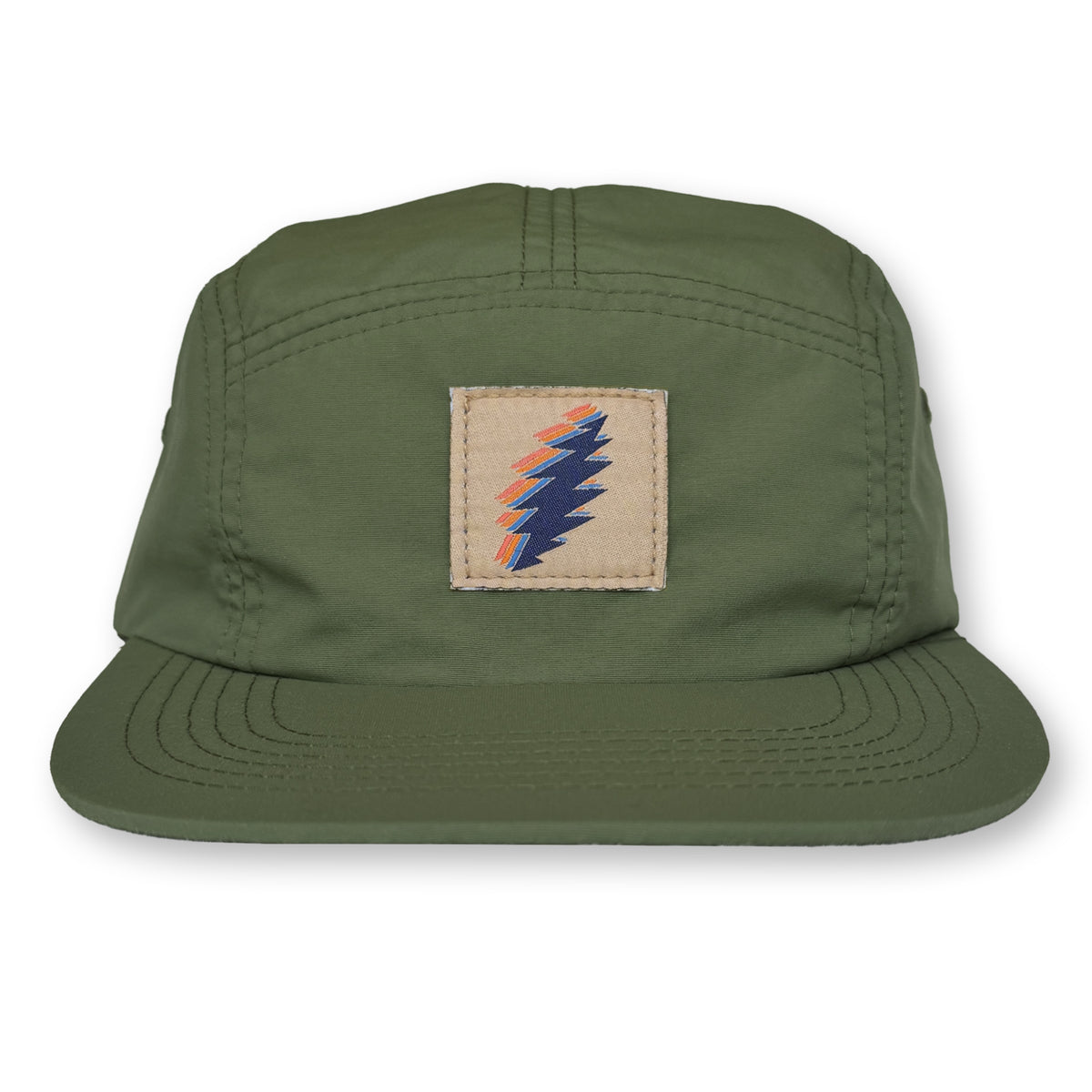 Bolt Five Panel Camp Hat / Artichoke Nylon with Barrier Reef Bolt Patch