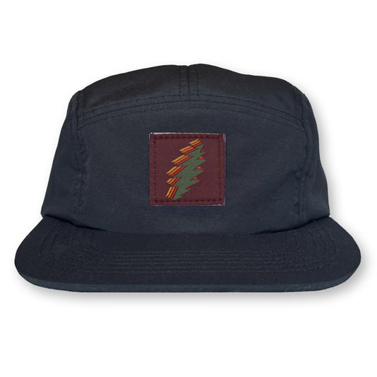 Bolt Five Panel Camp Hat / Carbon Nylon with Burgundy Wine Bolt Patch