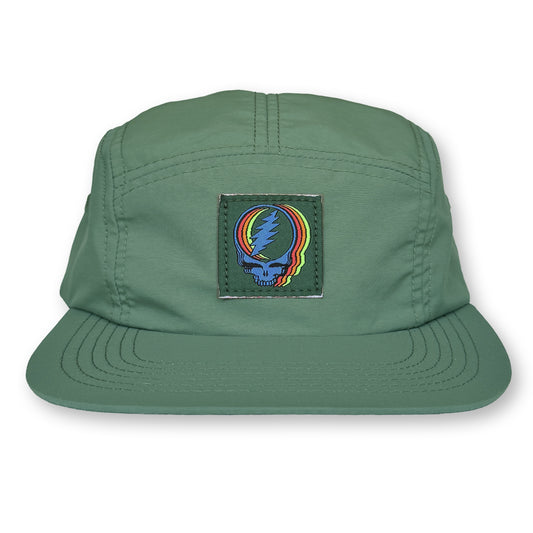 Stealie Five Panel Camp Hat / Artichoke Nylon with Fairy Garden Stealie Patch