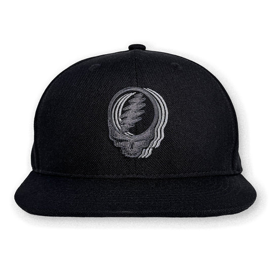 Stealie Hemp Hat / Coal Hemp with Greyscale Stealie
