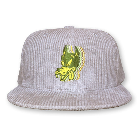 Wolf Corduroy Hat / Sparrow Corduroy with Pea Soup Wolf